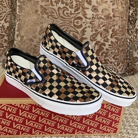 Vans Classic Slip-On Checkerboard Cmdsrt/Trwht WMN