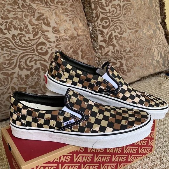 Vans Classic Slip-On Checkerboard Cmdsrt/Trwht WMN