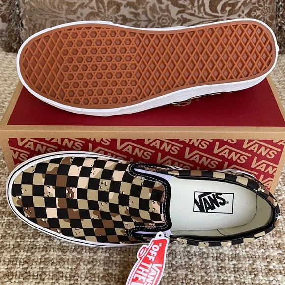 Vans Classic Slip-On Checkerboard Cmdsrt/Trwht WMN