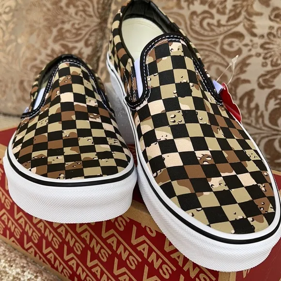 Vans Classic Slip-On Checkerboard Cmdsrt/Trwht WMN