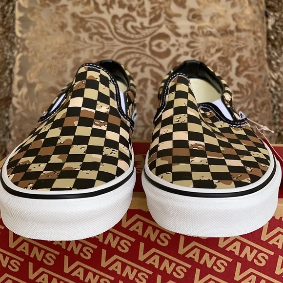 Vans Classic Slip-On Checkerboard Cmdsrt/Trwht WMN