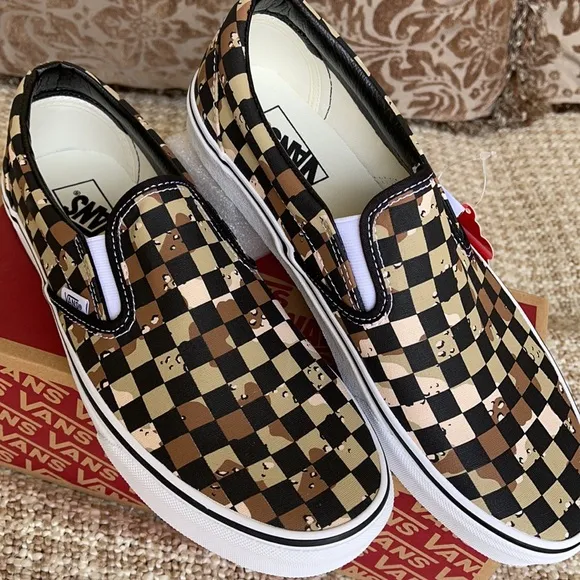 Vans Classic Slip-On Checkerboard Cmdsrt/Trwht WMN
