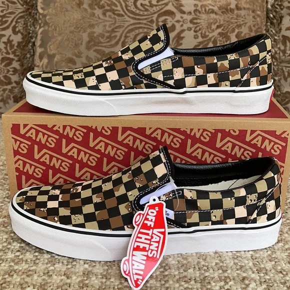 Vans Classic Slip-On Checkerboard Cmdsrt/Trwht WMN