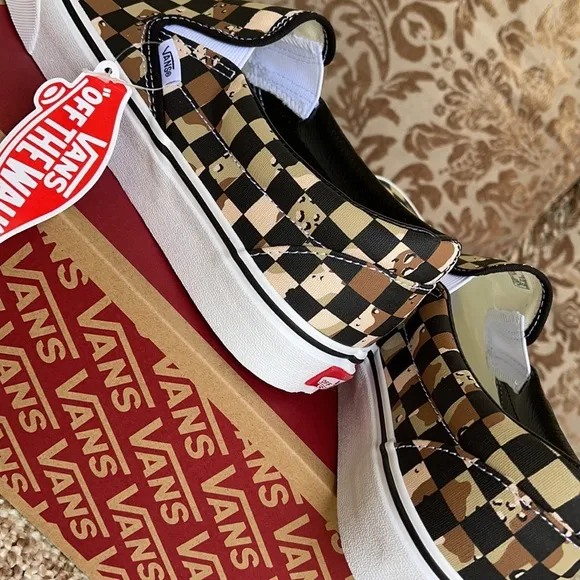 Vans Classic Slip-On Checkerboard Cmdsrt/Trwht WMN