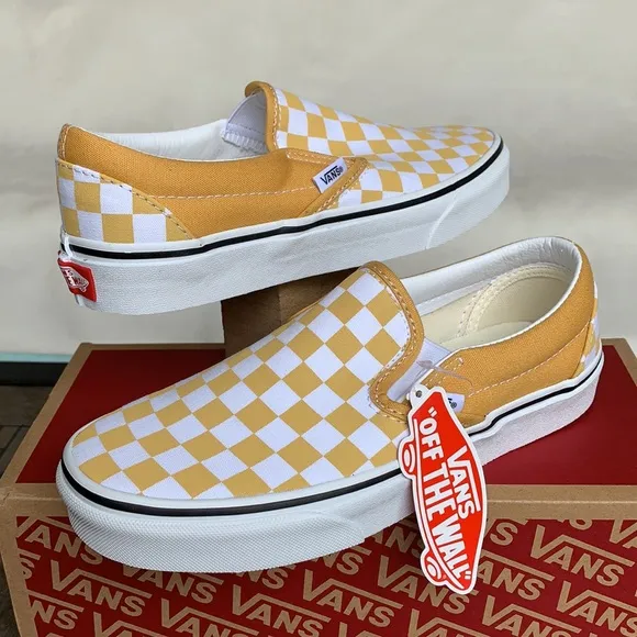 VANS CLASSIC SLIP ON CHECKERBOARD OCHRE/Trwht Men’