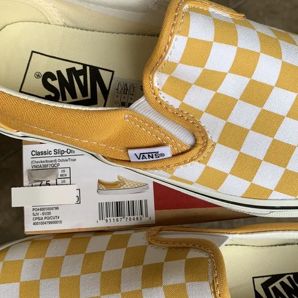 VANS CLASSIC SLIP ON CHECKERBOARD OCHRE/Trwht Men’