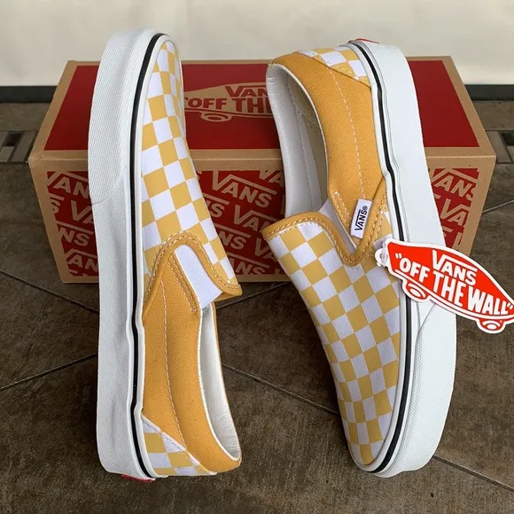 VANS CLASSIC SLIP ON CHECKERBOARD OCHRE/Trwht Men’