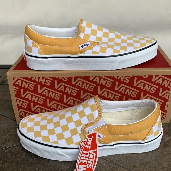 VANS CLASSIC SLIP ON CHECKERBOARD OCHRE/Trwht Men’