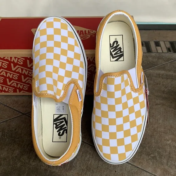 VANS CLASSIC SLIP ON CHECKERBOARD OCHRE/Trwht Men’