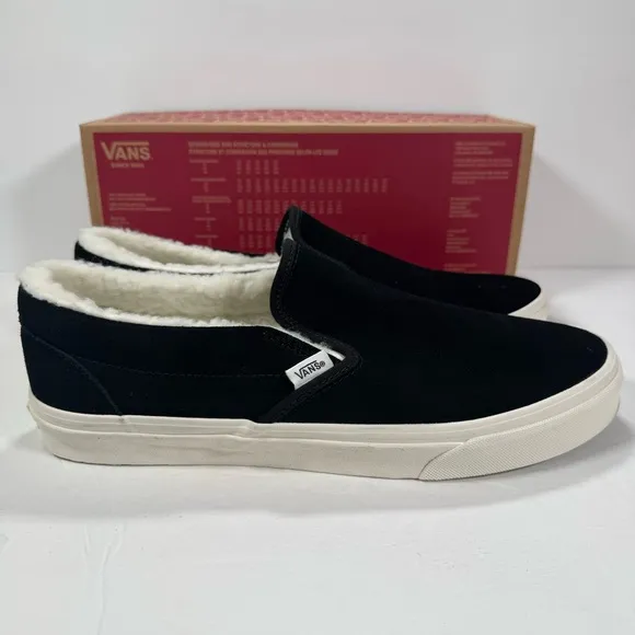 Vans Classic Slip-On Cozy Hug Black Sneakers Men’s Size 11.5