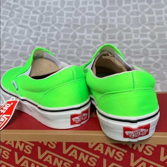 VANS CLASSIC SLIP-ON NEON GREEN GECKO/TRUE WHITE W