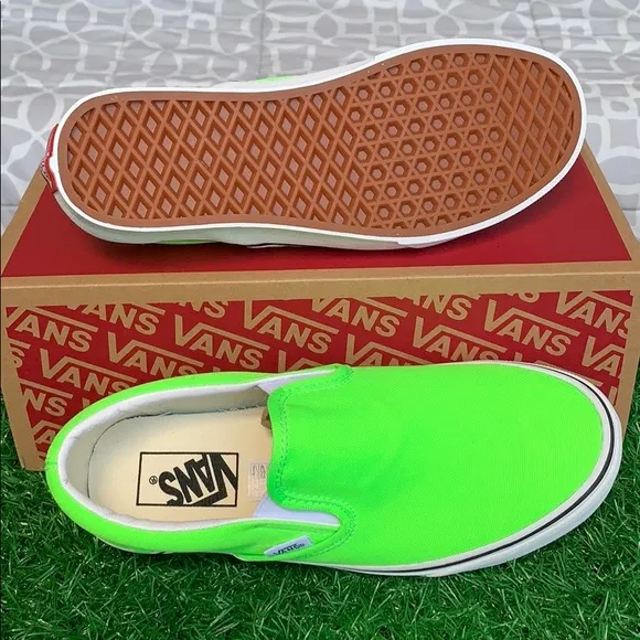 VANS CLASSIC SLIP-ON NEON GREEN GECKO/TRUE WHITE W