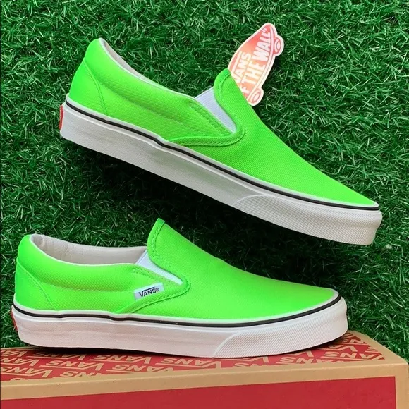 VANS CLASSIC SLIP-ON NEON GREEN GECKO/TRUE WHITE W