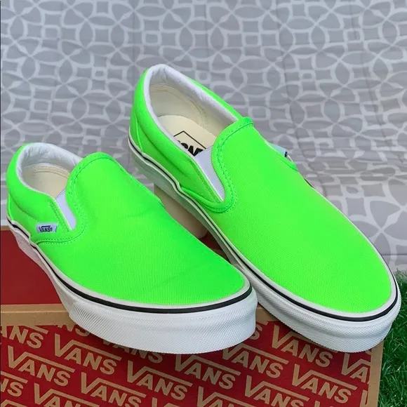 VANS CLASSIC SLIP-ON NEON GREEN GECKO/TRUE WHITE W