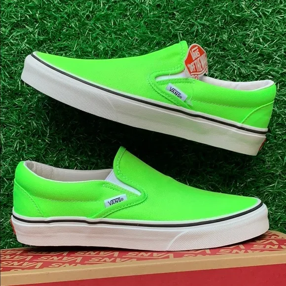 VANS CLASSIC SLIP-ON NEON GREEN GECKO/TRUE WHITE W