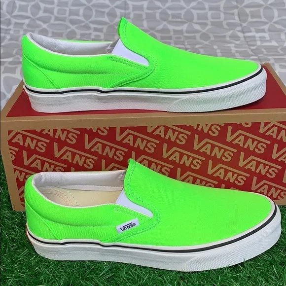 VANS CLASSIC SLIP-ON NEON GREEN GECKO/TRUE WHITE W