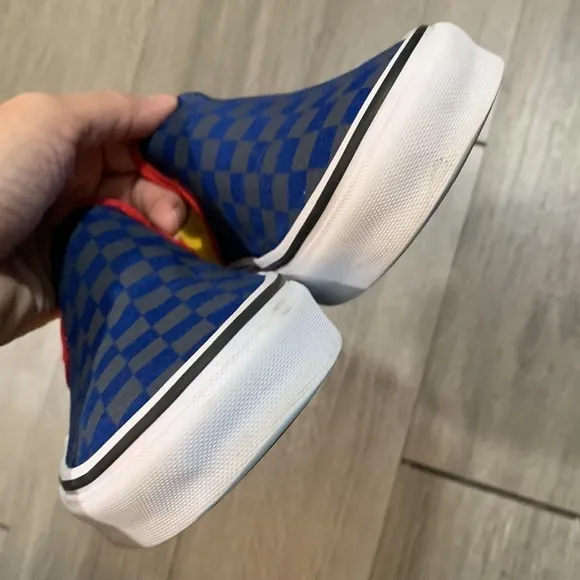 VANS Classic Slip On OTW Rally Navy Check Yellow Red Old Skool Sneakers size 10