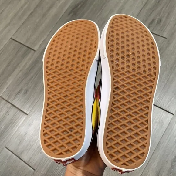 VANS Classic Slip On OTW Rally Navy Check Yellow Red Old Skool Sneakers size 10