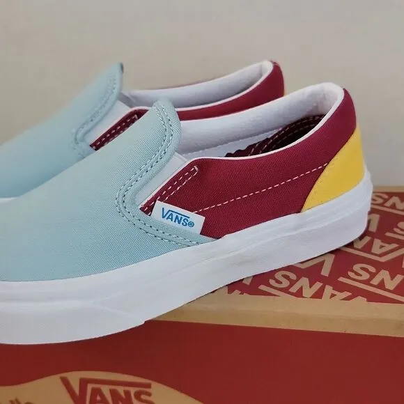 Vans Classic Slip On Retro Rainbow Multi / True White Sneaker Shoes Size 13