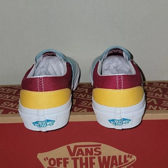 Vans Classic Slip On Retro Rainbow Multi / True White Sneaker Shoes Size 13