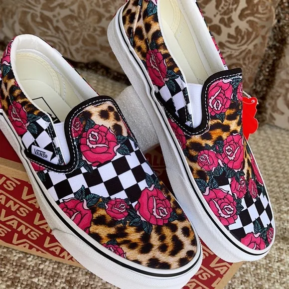 Vans Classic Slip On Rose/Animalchck Trwht MENS