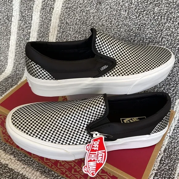 Vans Classic Slip-On Sparkle Check Black/True White WMNS sneakers-platforms
