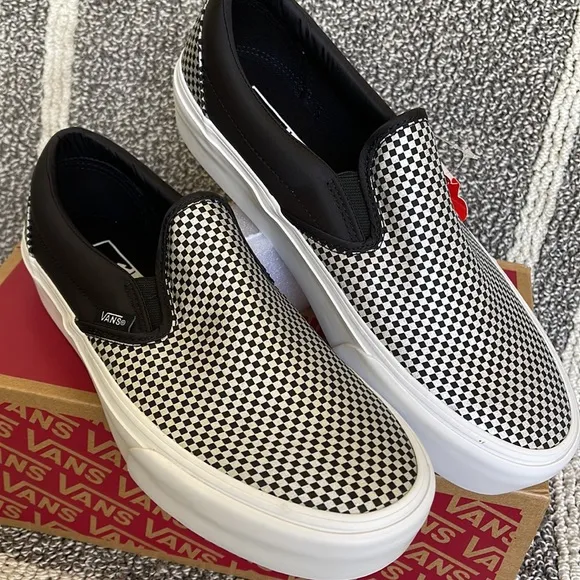 Vans Classic Slip-On Sparkle Check Black/True White WMNS sneakers-platforms