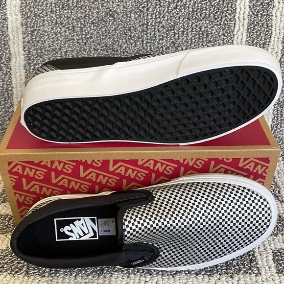 Vans Classic Slip-On Sparkle Check Black/True White WMNS sneakers-platforms