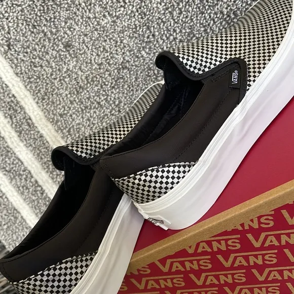 Vans Classic Slip-On Sparkle Check Black/True White WMNS sneakers-platforms