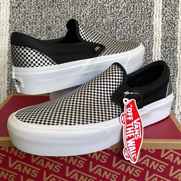 Vans Classic Slip-On Sparkle Check Black/True White WMNS sneakers-platforms