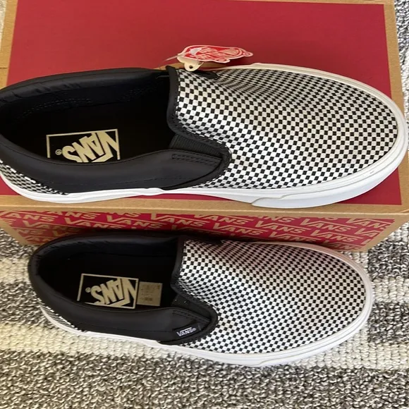 Vans Classic Slip-On Sparkle Check Black/True White WMNS sneakers-platforms