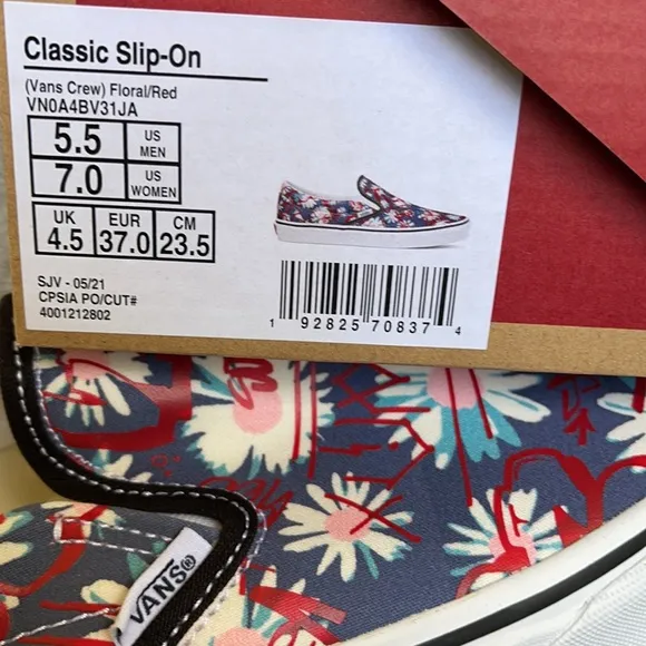 Vans Classic Slip-on Vans Crew Floral/Red MENS