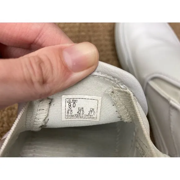 Vans Classic Slip On white leather sneakers