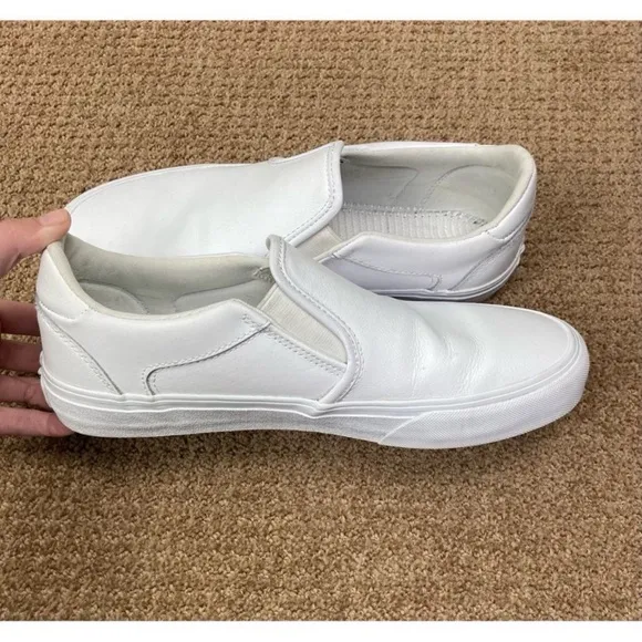 Vans Classic Slip On white leather sneakers