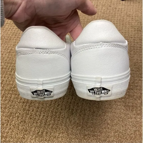 Vans Classic Slip On white leather sneakers
