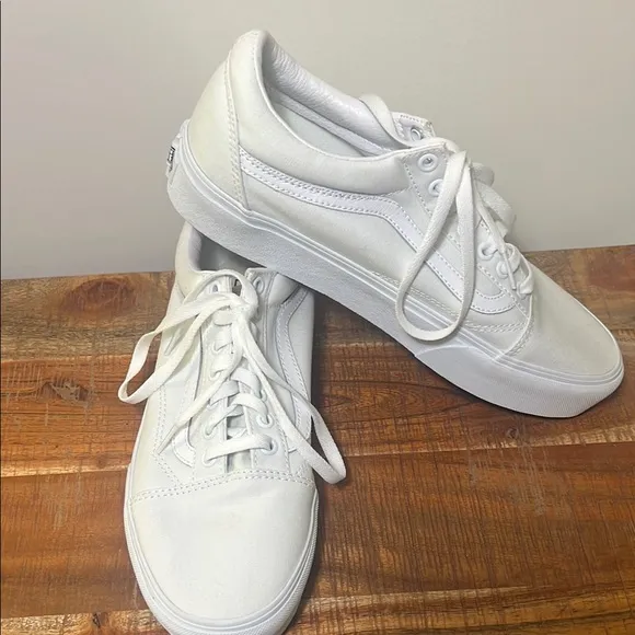 Vans Classic White Sneakers, Men’s 10
