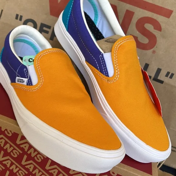 Vans Comfycush Slip-On Multi Block Multi/True White sneakers WMNS