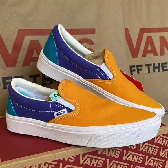 Vans Comfycush Slip-On Multi Block Multi/True White sneakers WMNS
