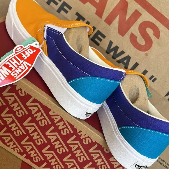 Vans Comfycush Slip-On Multi Block Multi/True White sneakers WMNS