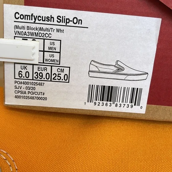Vans Comfycush Slip-On Multi Block Multi/True White sneakers WMNS