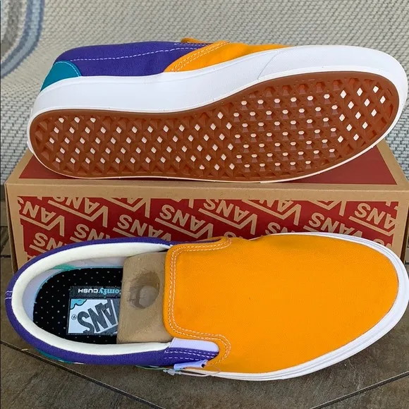 VANS COMFYCUSH SLIP ON MULTI BLOCK MULTI/Trwht Men