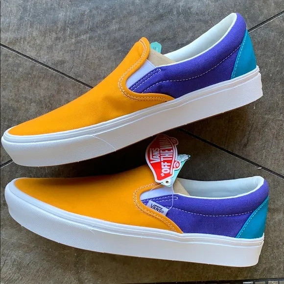 VANS COMFYCUSH SLIP ON MULTI BLOCK MULTI/Trwht Men