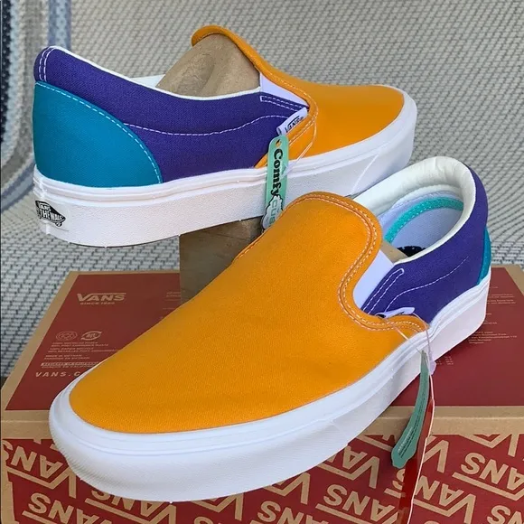 VANS COMFYCUSH SLIP ON MULTI BLOCK MULTI/Trwht Men