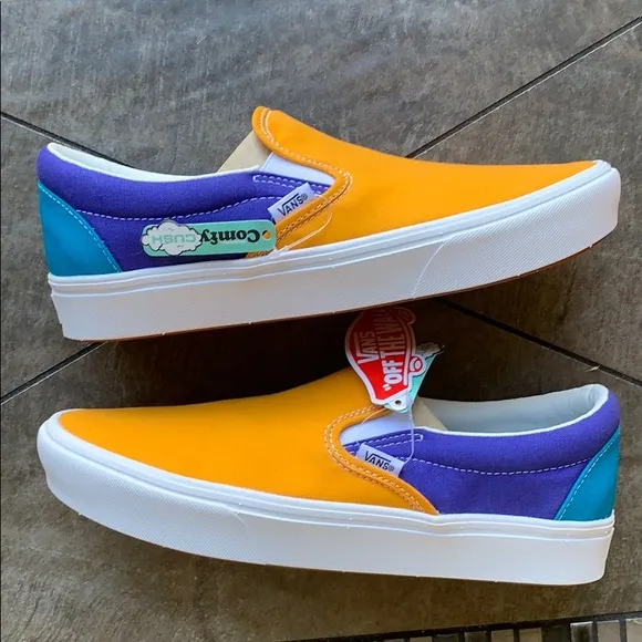 VANS COMFYCUSH SLIP ON MULTI BLOCK MULTI/Trwht Men