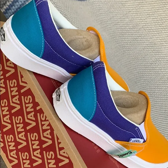 VANS COMFYCUSH SLIP ON MULTI BLOCK MULTI/Trwht Men