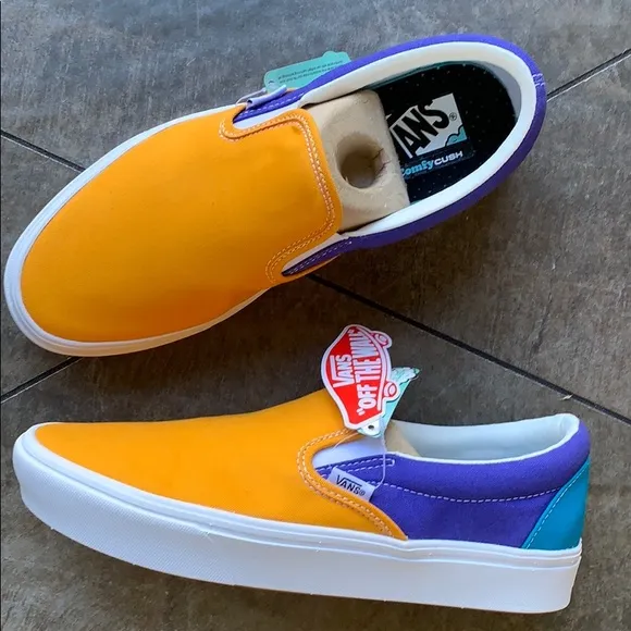 VANS COMFYCUSH SLIP ON MULTI BLOCK MULTI/Trwht Men