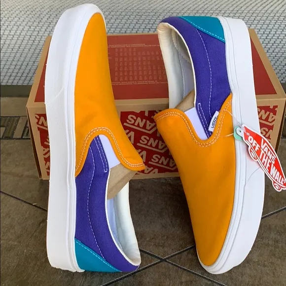 VANS COMFYCUSH SLIP ON MULTI BLOCK MULTI/Trwht Men