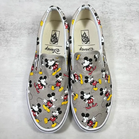 Vans Disney Mickey Mouse Classic Slip On Sneakers - Men's Size 11.5