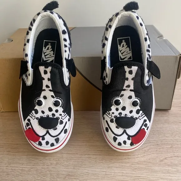 Vans Dog Slip On Black/White Kids Sneakers- SZ 13 C