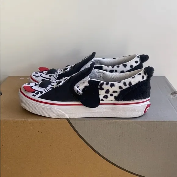 Vans Dog Slip On Black/White Kids Sneakers- SZ 13 C